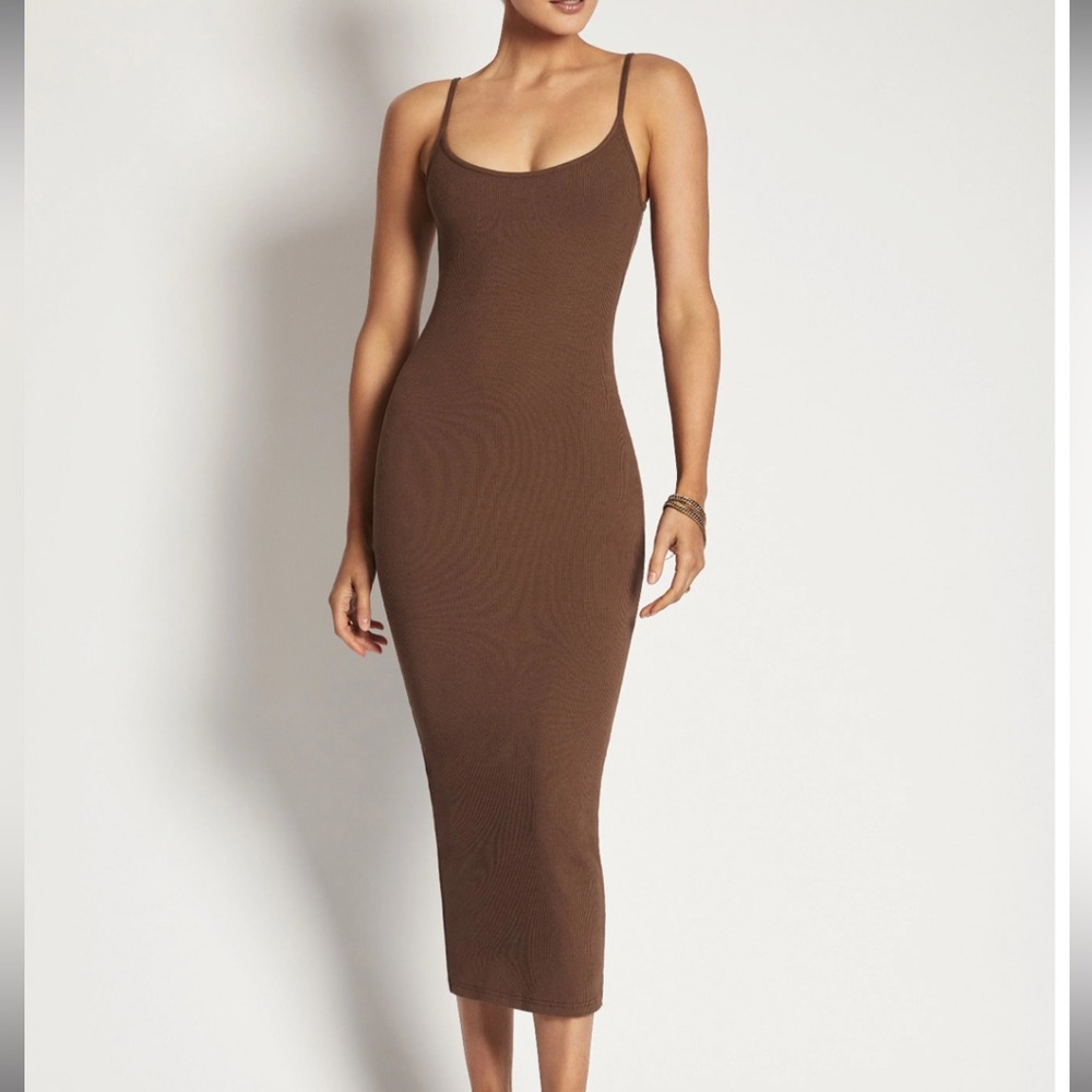 Meshki Alexis ribbed cami midi dress